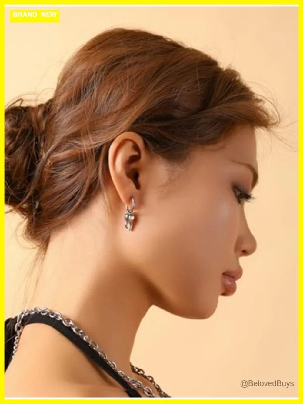 Stainless Steel Tooth Hoop Earrings Gothic Punk Grunge Statement Jewelry Gift